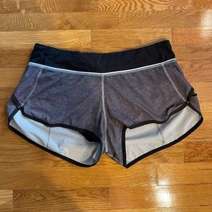 Lululemon Speed Shorts Women’s Size 10 Gray/Black